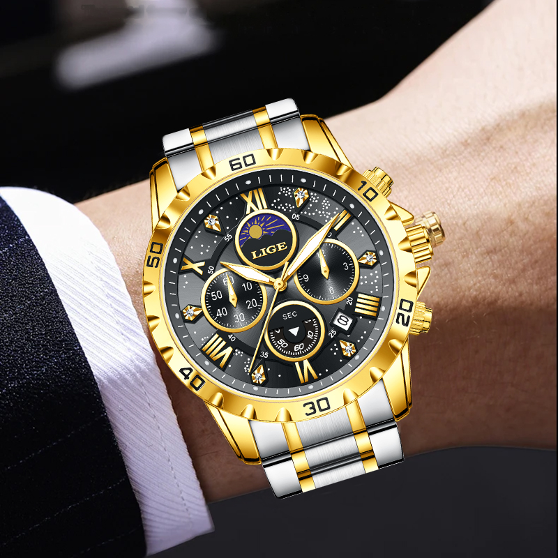 Relógio Masculino de Luxo LIGE - Luxury Watch Hand avaliação e preço