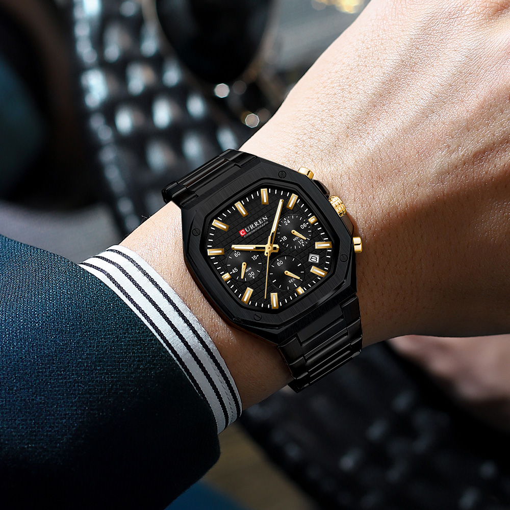 Curren relógio crono quadrado  - Luxury Watch Hand avaliação e preço
