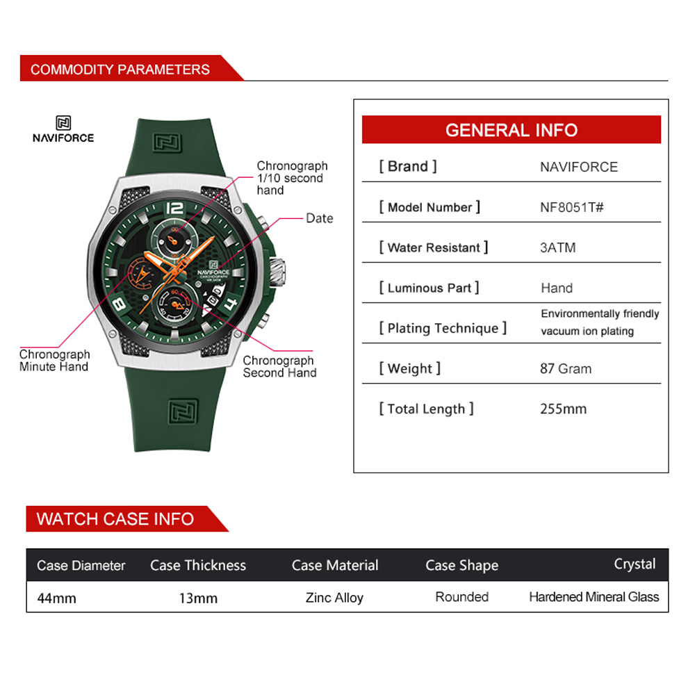 NAVIFORCE-Relógio de pulso mas - Field Watch Military avaliação e preço